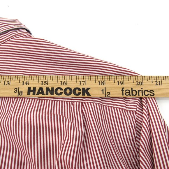 Banana Republic Men's Red Stripe Collared Long Sleeve Dress Shirt 17-171/2" XL - Picture 6 of 12
